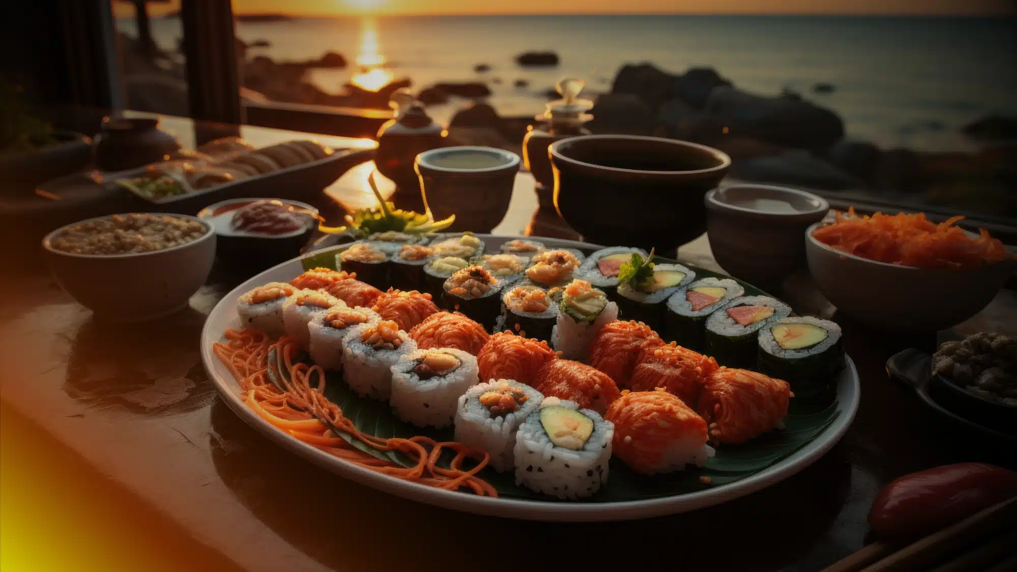 Sushi _ Sunset_ Best Outdoor Pairings for Mystic Summer Nights