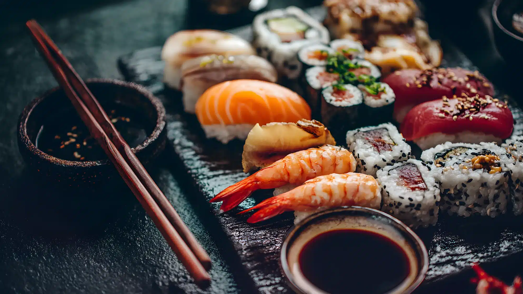 Go Fish restaurant in Stonington CT serving fresh seafood, sushi rolls, raw bar selections, and coastal dining dishes in a modern waterfront-style setting
