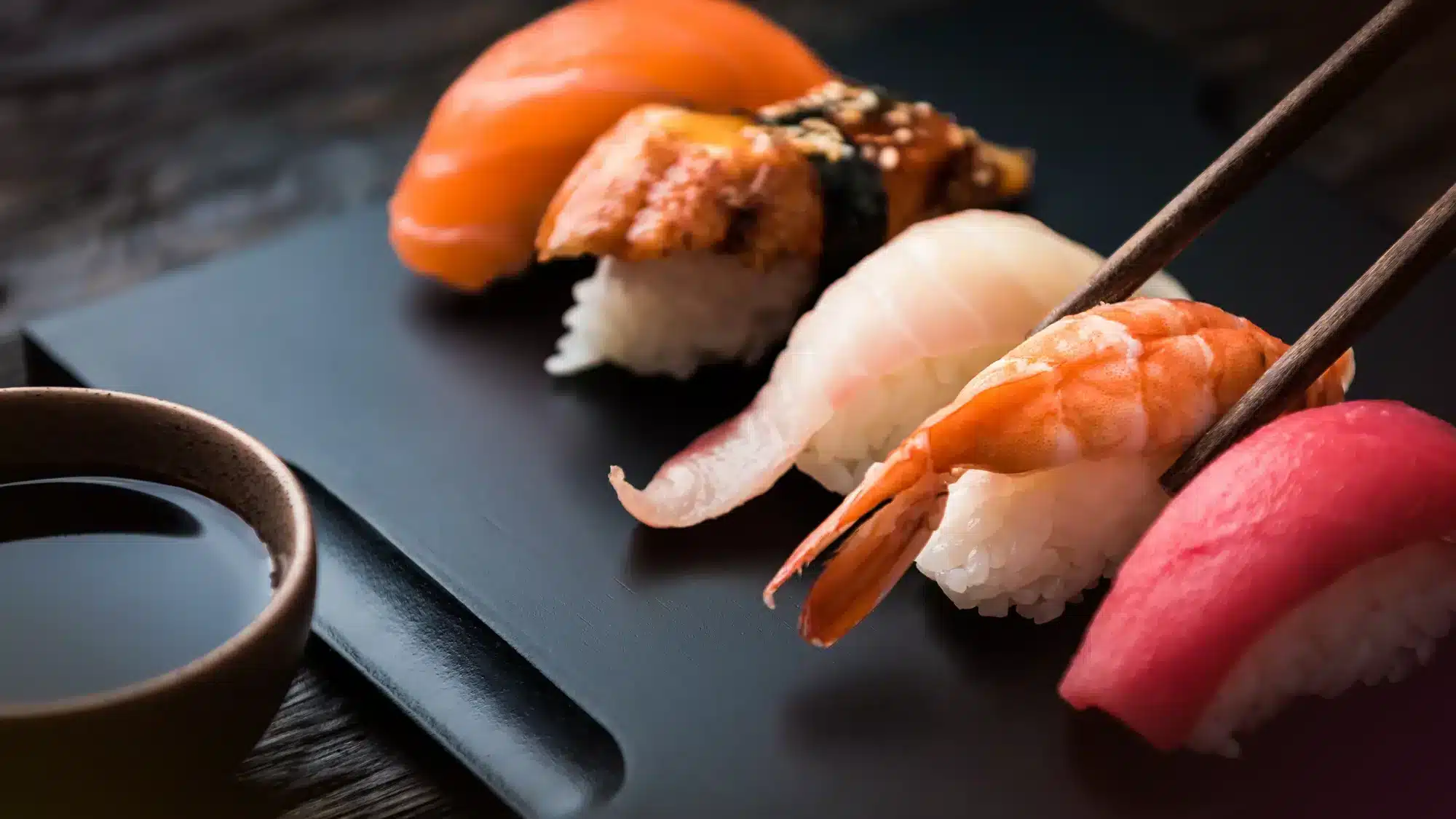 Sushi assortment from a Stonington CT sushi restaurant